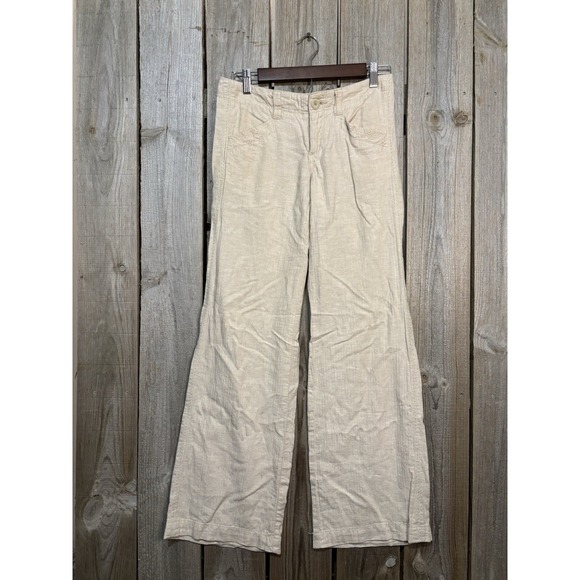 Pilcro and the Letterpress Anthropologie Linen Blend Wide Leg Pants Women's 2 - Picture 2 of 10